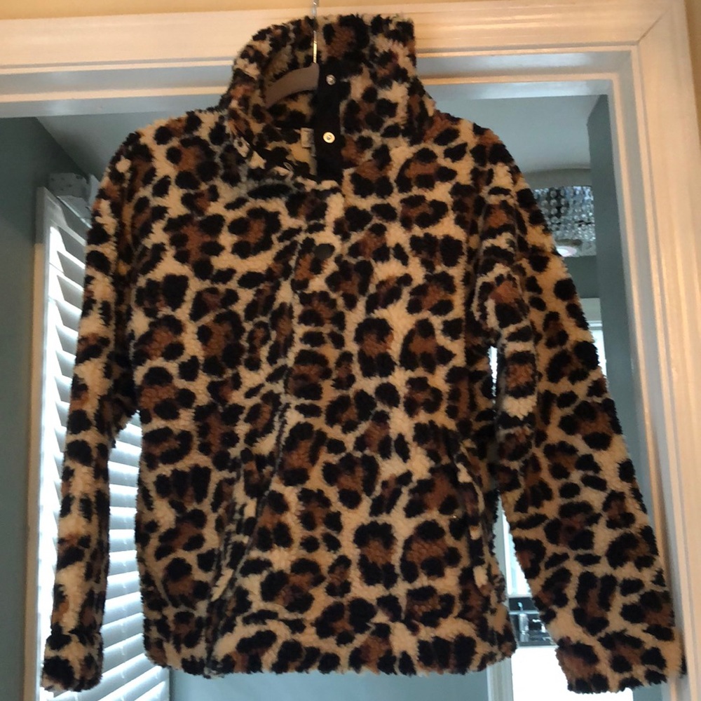 NWOT J. crew leopard pullover